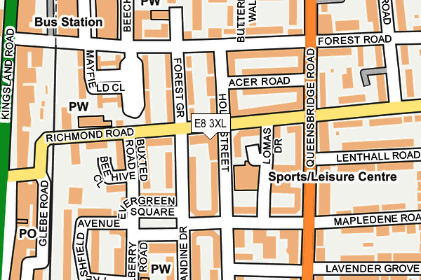 E8 3XL map - OS OpenMap – Local (Ordnance Survey)
