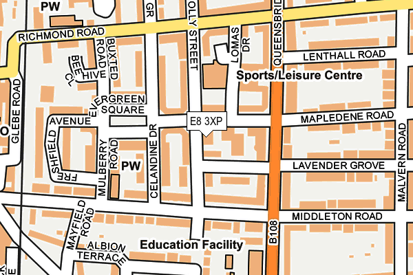 E8 3XP map - OS OpenMap – Local (Ordnance Survey)