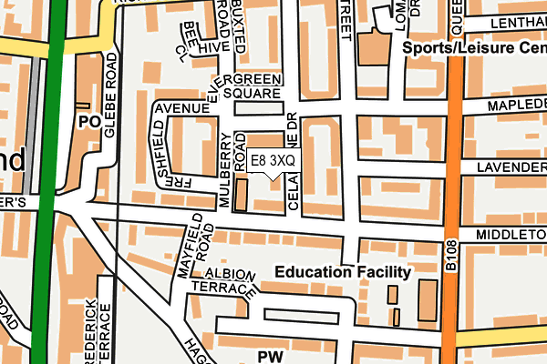 E8 3XQ map - OS OpenMap – Local (Ordnance Survey)