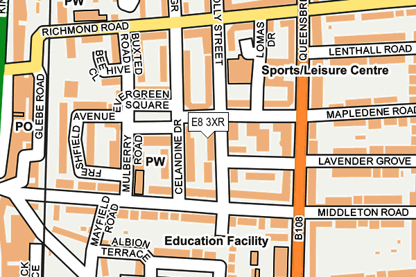 E8 3XR map - OS OpenMap – Local (Ordnance Survey)