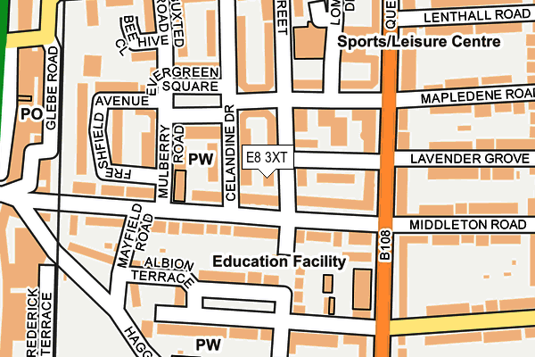 E8 3XT map - OS OpenMap – Local (Ordnance Survey)