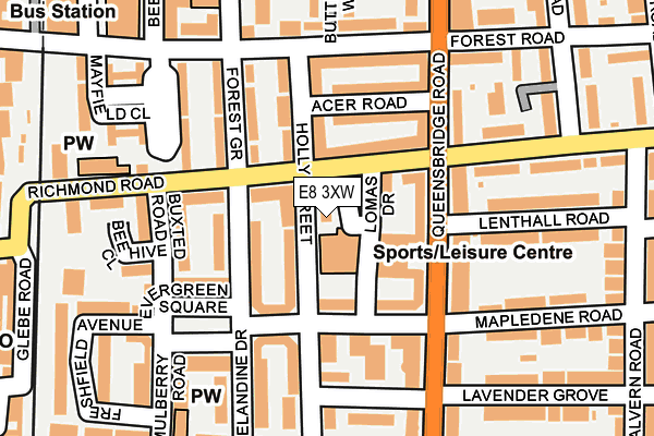 E8 3XW map - OS OpenMap – Local (Ordnance Survey)