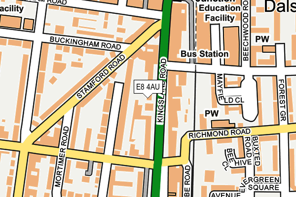 E8 4AU map - OS OpenMap – Local (Ordnance Survey)