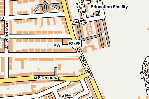 E8 4BF map - OS OpenMap – Local (Ordnance Survey)