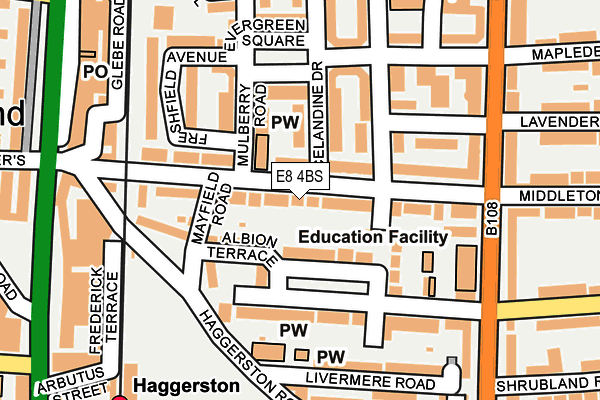 E8 4BS map - OS OpenMap – Local (Ordnance Survey)
