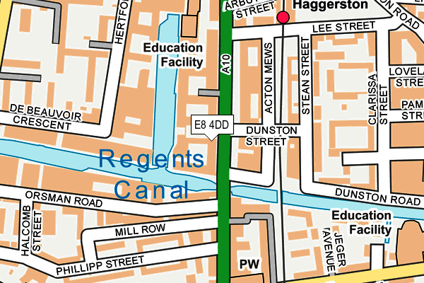 E8 4DD map - OS OpenMap – Local (Ordnance Survey)