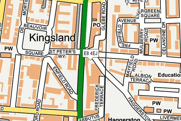 E8 4EJ map - OS OpenMap – Local (Ordnance Survey)