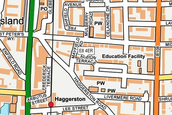 E8 4ER map - OS OpenMap – Local (Ordnance Survey)