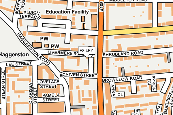 E8 4EZ map - OS OpenMap – Local (Ordnance Survey)