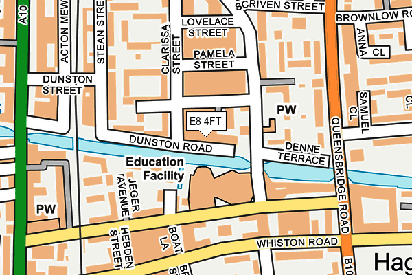 E8 4FT map - OS OpenMap – Local (Ordnance Survey)