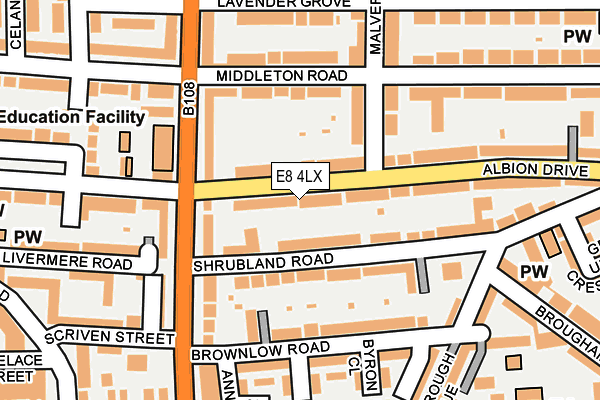 E8 4LX map - OS OpenMap – Local (Ordnance Survey)