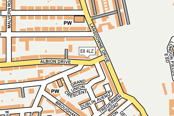E8 4LZ map - OS OpenMap – Local (Ordnance Survey)