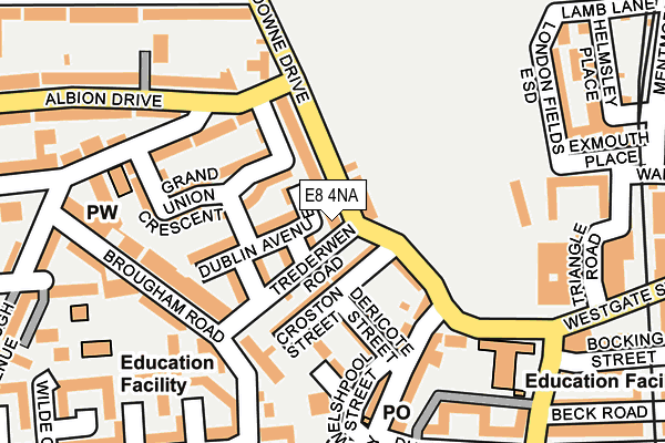 E8 4NA map - OS OpenMap – Local (Ordnance Survey)