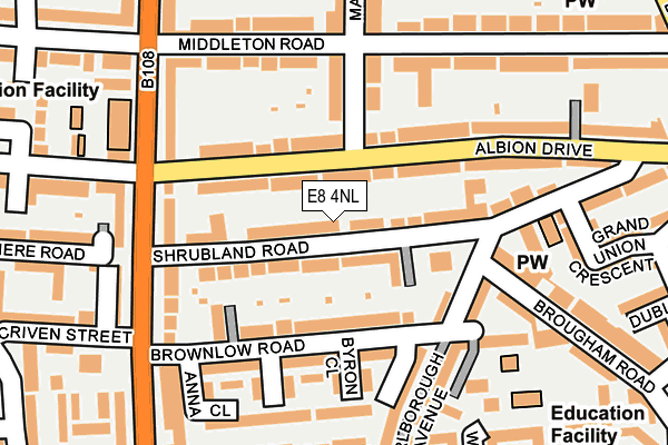 E8 4NL map - OS OpenMap – Local (Ordnance Survey)