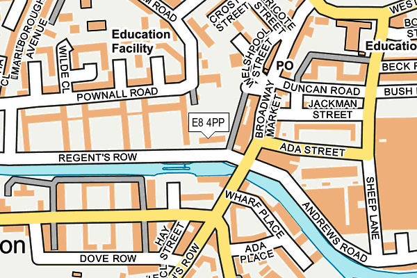 E8 4PP map - OS OpenMap – Local (Ordnance Survey)