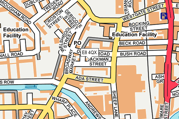 E8 4QX map - OS OpenMap – Local (Ordnance Survey)