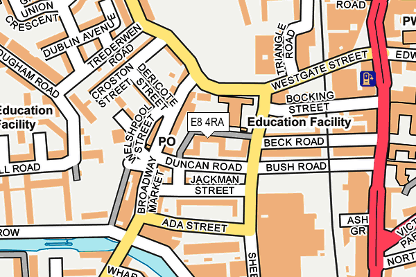 E8 4RA map - OS OpenMap – Local (Ordnance Survey)