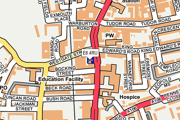 E8 4RU map - OS OpenMap – Local (Ordnance Survey)