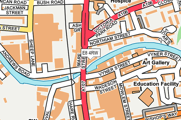 E8 4RW map - OS OpenMap – Local (Ordnance Survey)