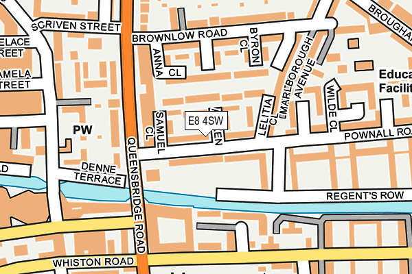 E8 4SW map - OS OpenMap – Local (Ordnance Survey)