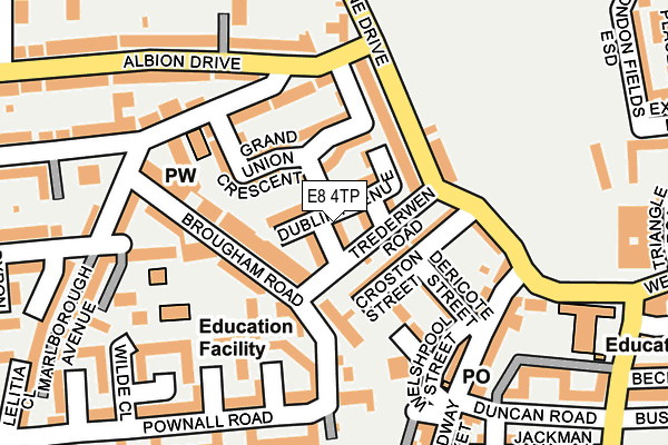 E8 4TP map - OS OpenMap – Local (Ordnance Survey)