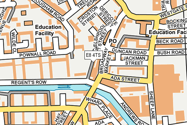 E8 4TS map - OS OpenMap – Local (Ordnance Survey)