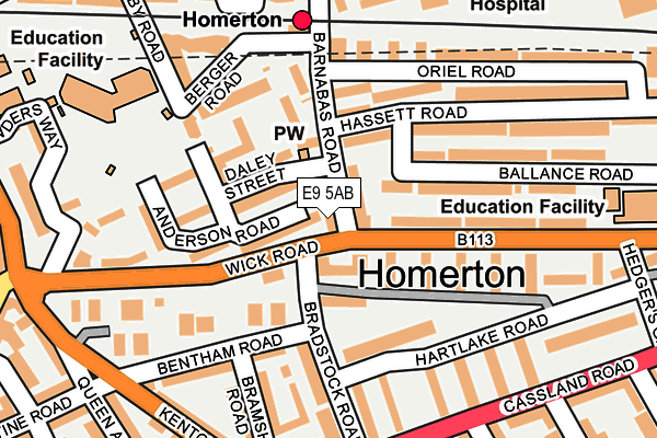 E9 5AB map - OS OpenMap – Local (Ordnance Survey)