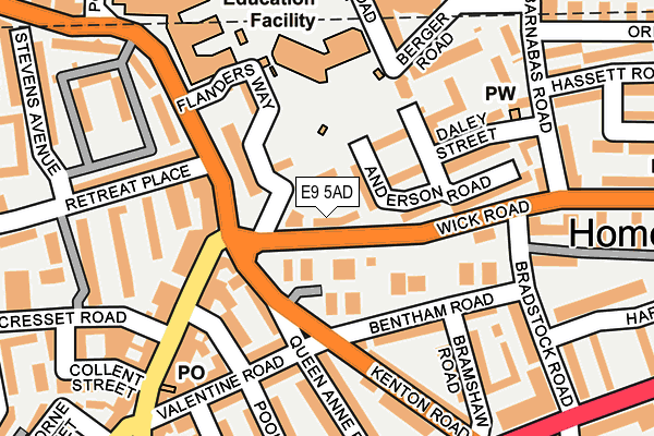 E9 5AD map - OS OpenMap – Local (Ordnance Survey)