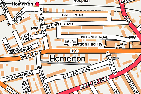 E9 5AE map - OS OpenMap – Local (Ordnance Survey)