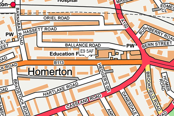 E9 5AF map - OS OpenMap – Local (Ordnance Survey)