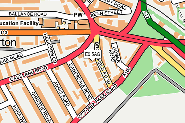 E9 5AG map - OS OpenMap – Local (Ordnance Survey)