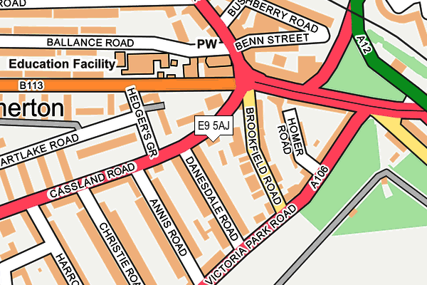 E9 5AJ map - OS OpenMap – Local (Ordnance Survey)