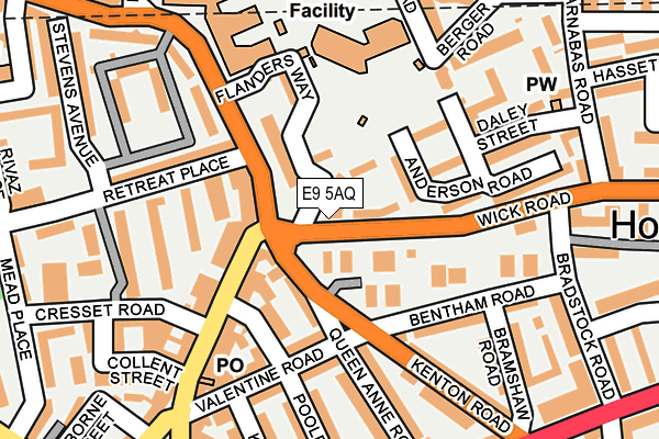 E9 5AQ map - OS OpenMap – Local (Ordnance Survey)