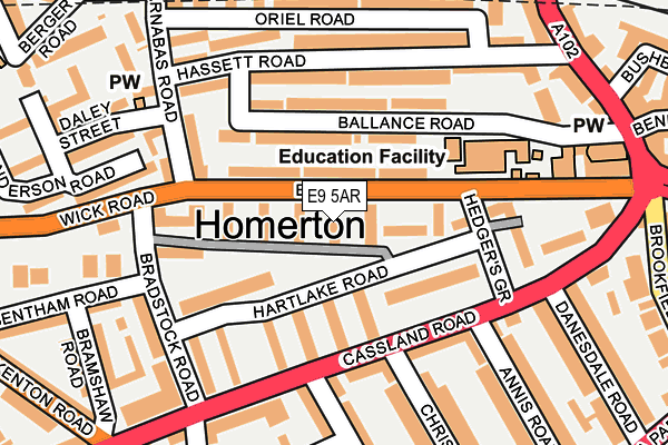 E9 5AR map - OS OpenMap – Local (Ordnance Survey)