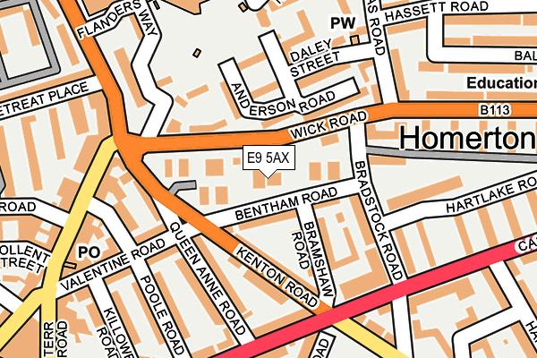 E9 5AX map - OS OpenMap – Local (Ordnance Survey)