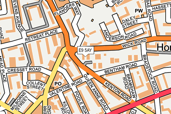 E9 5AY map - OS OpenMap – Local (Ordnance Survey)