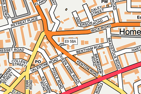 E9 5BA map - OS OpenMap – Local (Ordnance Survey)