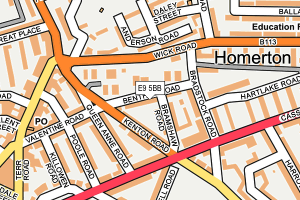 E9 5BB map - OS OpenMap – Local (Ordnance Survey)