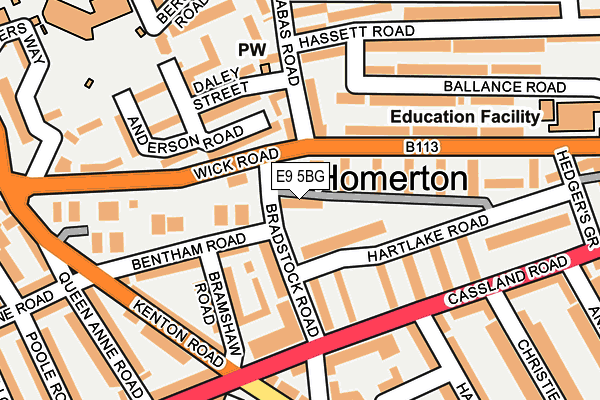 E9 5BG map - OS OpenMap – Local (Ordnance Survey)