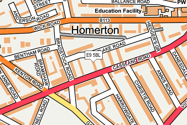 E9 5BL map - OS OpenMap – Local (Ordnance Survey)