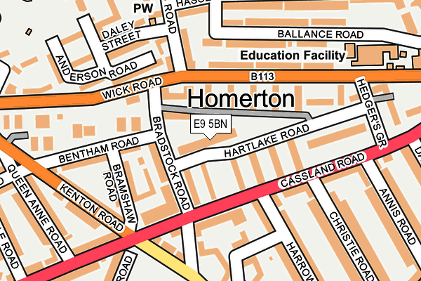 E9 5BN map - OS OpenMap – Local (Ordnance Survey)