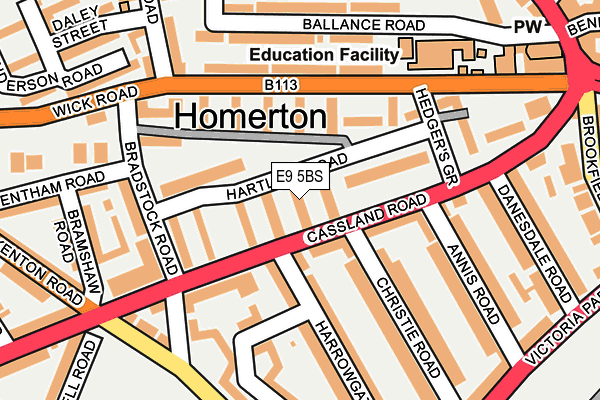 E9 5BS map - OS OpenMap – Local (Ordnance Survey)