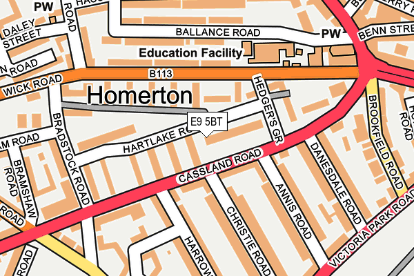 E9 5BT map - OS OpenMap – Local (Ordnance Survey)