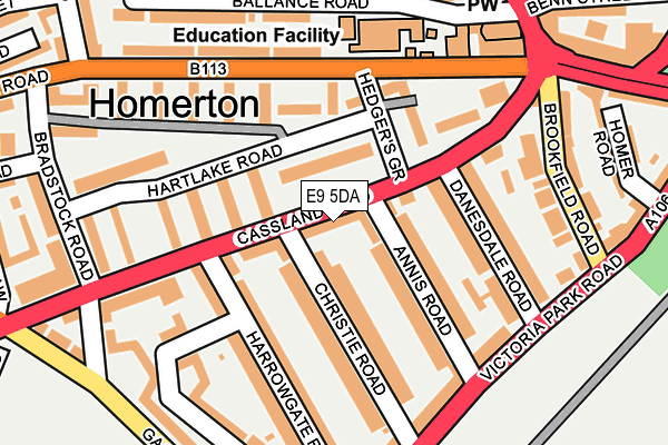 E9 5DA map - OS OpenMap – Local (Ordnance Survey)