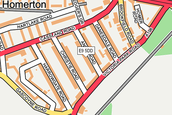 E9 5DD map - OS OpenMap – Local (Ordnance Survey)