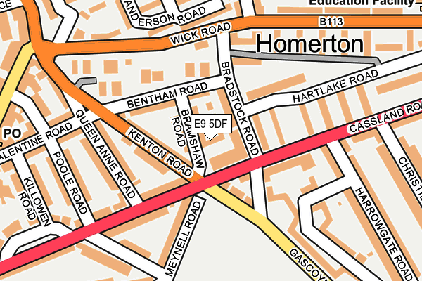 E9 5DF map - OS OpenMap – Local (Ordnance Survey)