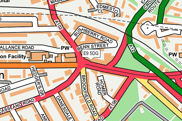 E9 5DG map - OS OpenMap – Local (Ordnance Survey)