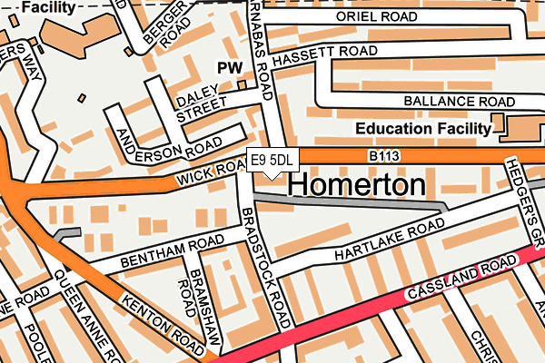 E9 5DL map - OS OpenMap – Local (Ordnance Survey)