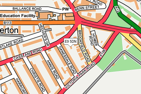 E9 5DN map - OS OpenMap – Local (Ordnance Survey)