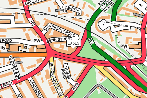 E9 5ES map - OS OpenMap – Local (Ordnance Survey)